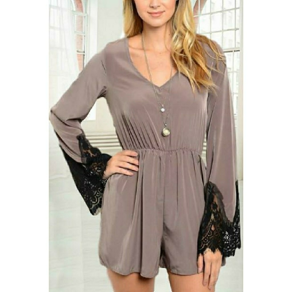 Mocha Bell Sleeve Romper